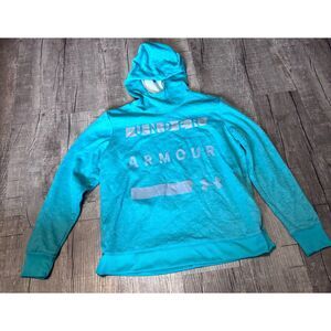 Under Armour Women’s Lightweight Pullover Hoodie blue green Size L